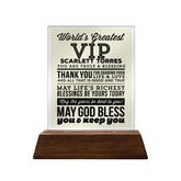 World's Greatest VIP Glass Plaque